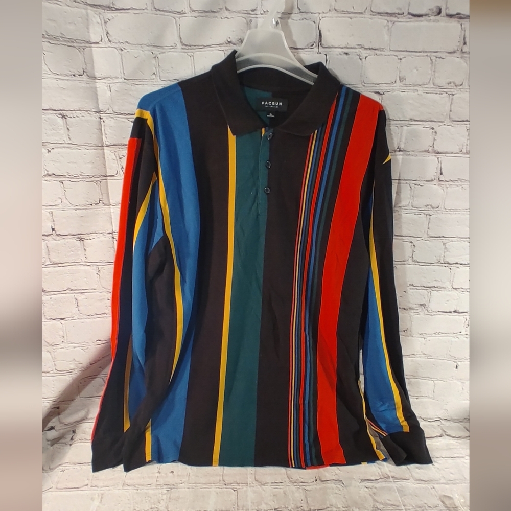 Vintage PacSun Mens Shirt XL Long Sleeve Multi-Color 90's Longline Y2K